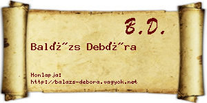 Balázs Debóra névjegykártya